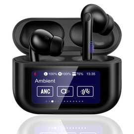 Wireless Earbuds, Earphones Wireless Bluetooth 5.4 In Ear Headphones, 40h Hifi Sound ANC Noise Canceling Earbuds, Touch Screen Ear Buds Multifunctional Headsets for Android/IOS Work Gym Sports (Black)