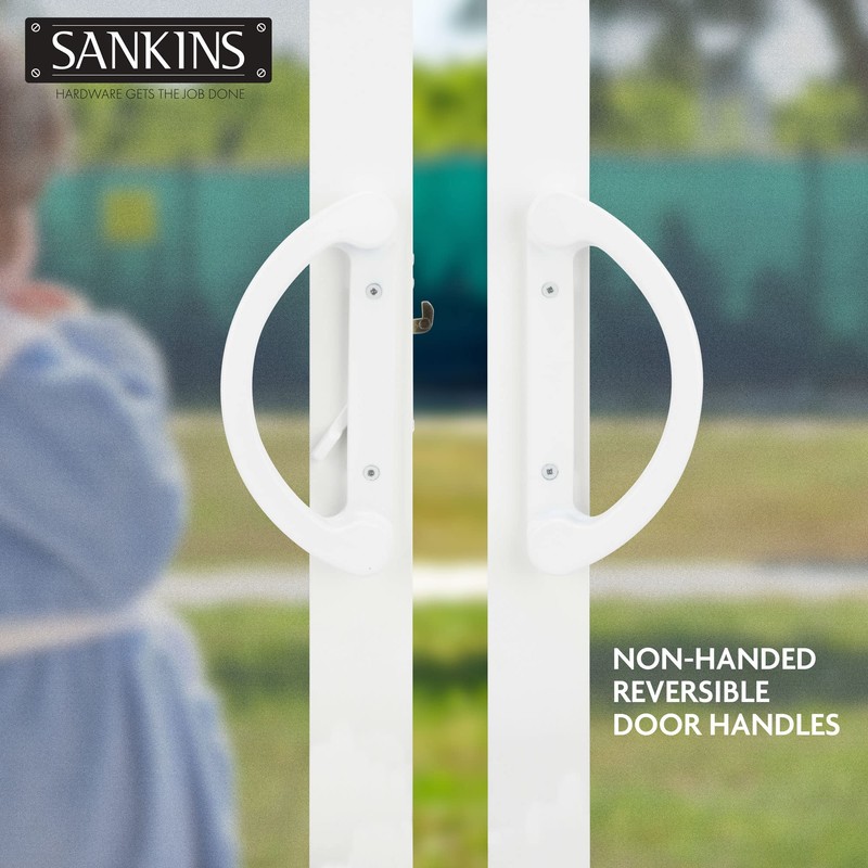 SANKINS Sliding Patio Door Handle Pull Set with Mortise Lock,