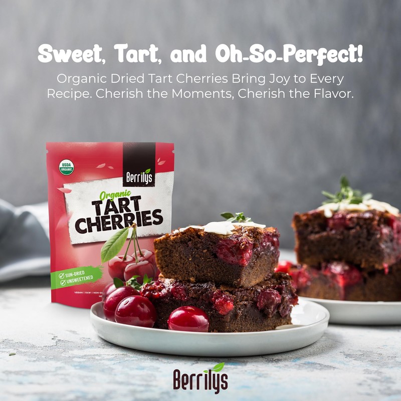 Berrilys Organic Unsweetened Dried Tart Cherries 1 lb, (16 oz)