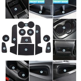 CDEFG Compatible with Toyota Corolla E210 2019-2022 UK Rubber Mats, Non-Slip Mats Centre Console Anti-Slip Cup Drink Holder Rubber Mat Armrest Storage Pads Door Slots Car Interior Accessories (Black)