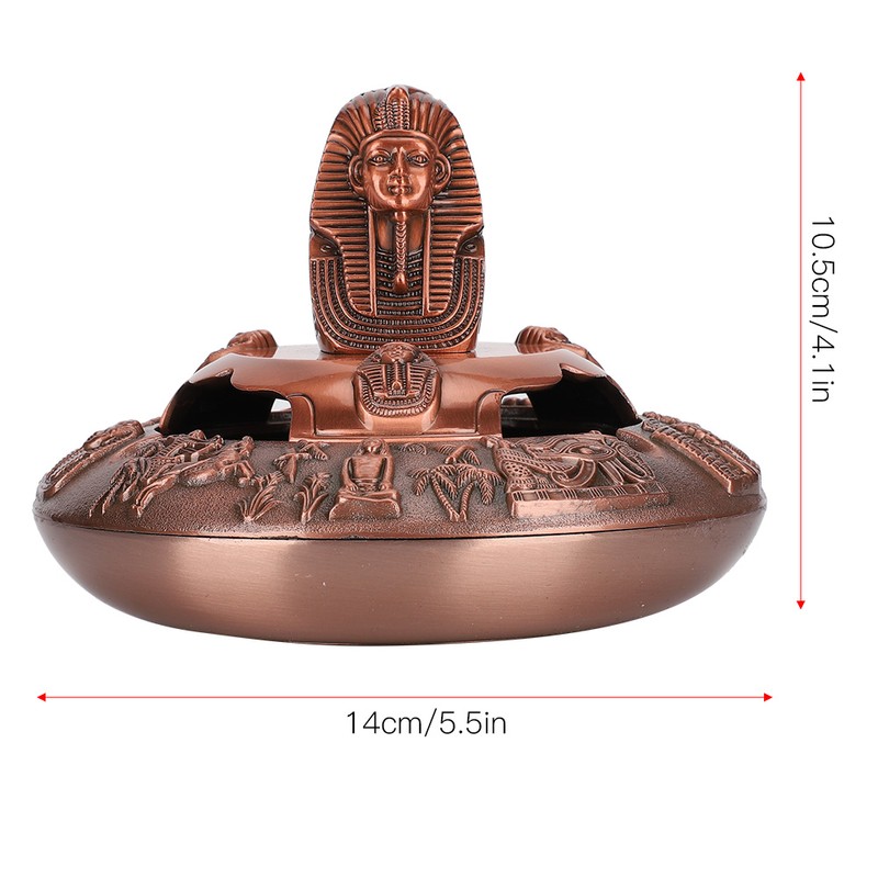 Metal Ashtray with Cover Retro Zinc Alloy Crafts Innovative Ornaments
