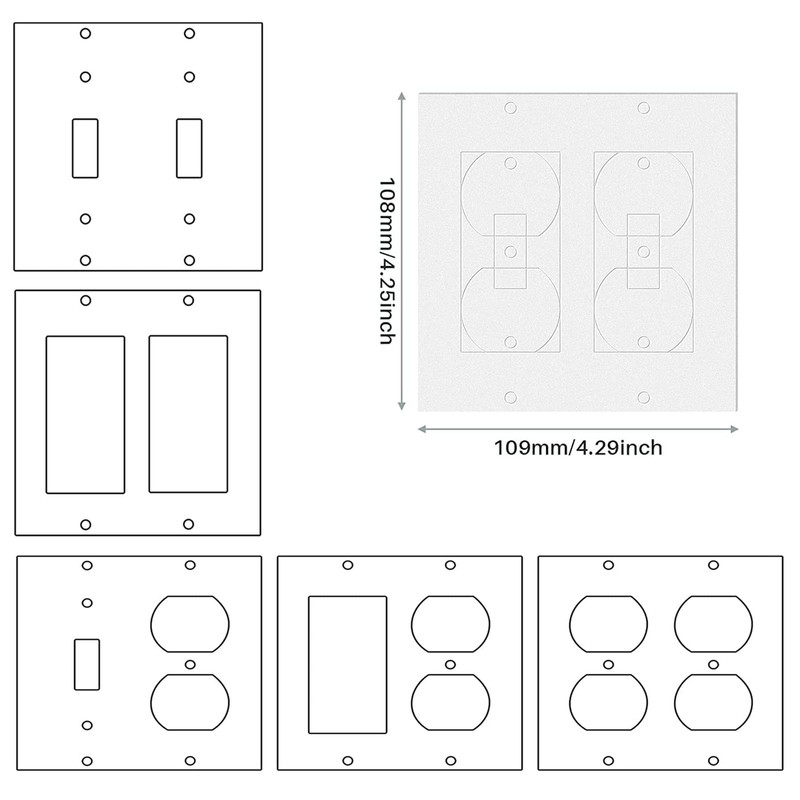 55Pcs Wall Plate Insulation Gasket, White Outlet Insulation Foam Replacement