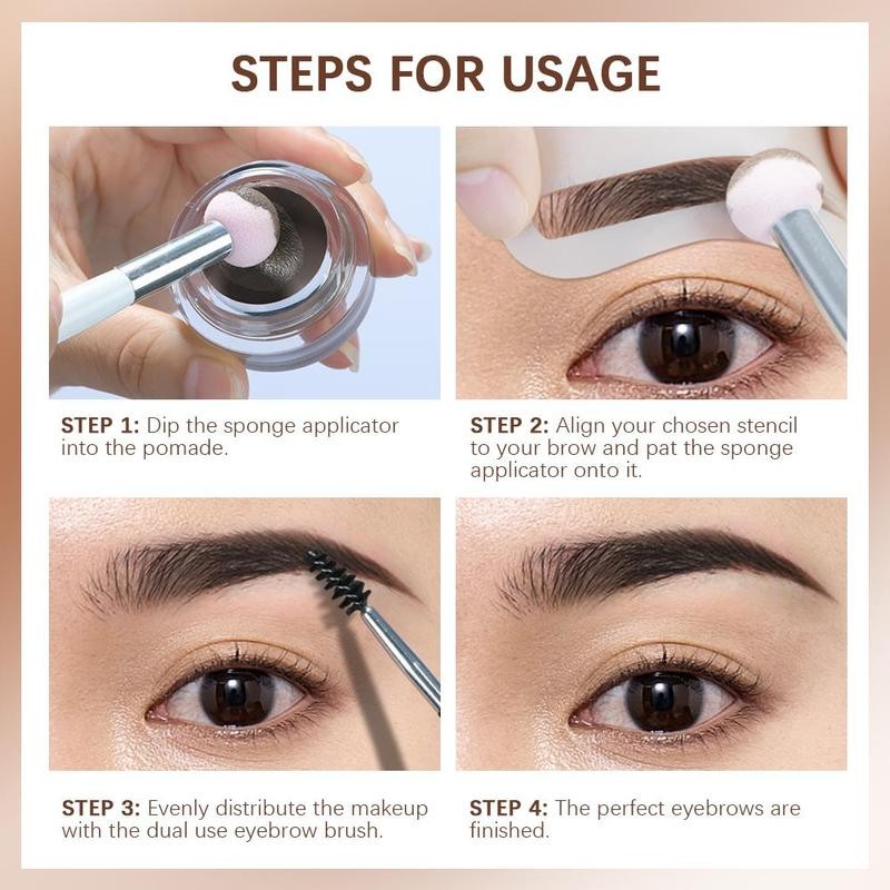 Waterproof Eyebrow Cream with Brush, with 1 Count Sponge Brush