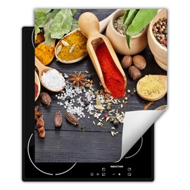 SMTDeco herdabdeckplatte Induktionsmatte herdabdeckung ceranfeld abdeckplatten für ceranfelder induktionskochfeld schutzmatte 50x52 cm Gewürze Grau