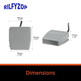 Rilfyzop Industrial Foot Pedal Switch AC 250V,15A,NO/NC Dual Mode,Dustproof and Waterproof Design,1.5m,Available in Plastic, Iron, or Aluminum Housing, Industrial Protection，FS-201