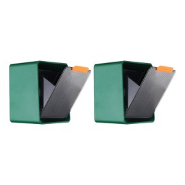 sourcing map 2 Pcs Cotton Ball Holder Canisters for Cotton Swabs, Wall Mounted Bathroom Storage Box with 2 Compartments, No Drill Dispenser for Cotton Swabs, Balls, White/Green and Grey