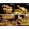 Feng Shui Brass Dragon Turtle Statue Wealth Prosperity Sculpture with