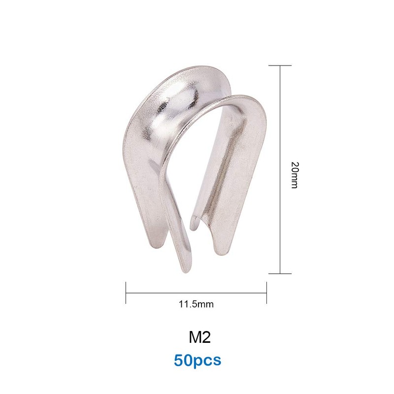 INCREWAY M2 シンブル(ステンレス製) for 直径2mmワイヤーロープ ，シルバー，50個入り