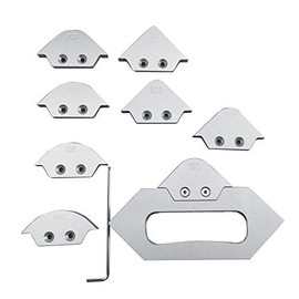 CarAngels Corner Jig Kit for Woodpecker Angle Jig Trimmer Router Table Bit Corner Jig R Angle Cutting Template Woodworking Tool (9, Silver)