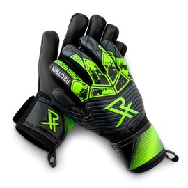 Rectrix Bold Goalkeeper Gloves - Fingersave Protection - German Latex - Negative Cut - Youth & Adult Sizes - for Soccer (Green, 7)
