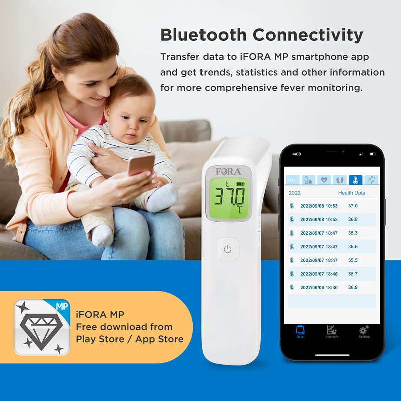 Fora IR42b - Non-contact multifunction Bluetooth thermometer - Forehead and