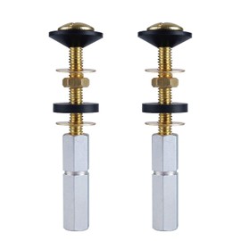 Hibbent 2 Pack Toilet Tank to Bowl Bolt Kits, Heavy Duty Bolts Toilet Bolts for Tank Solid Brass with Extra Long Nuts Easy to Install and Double Gaskets for Fastening