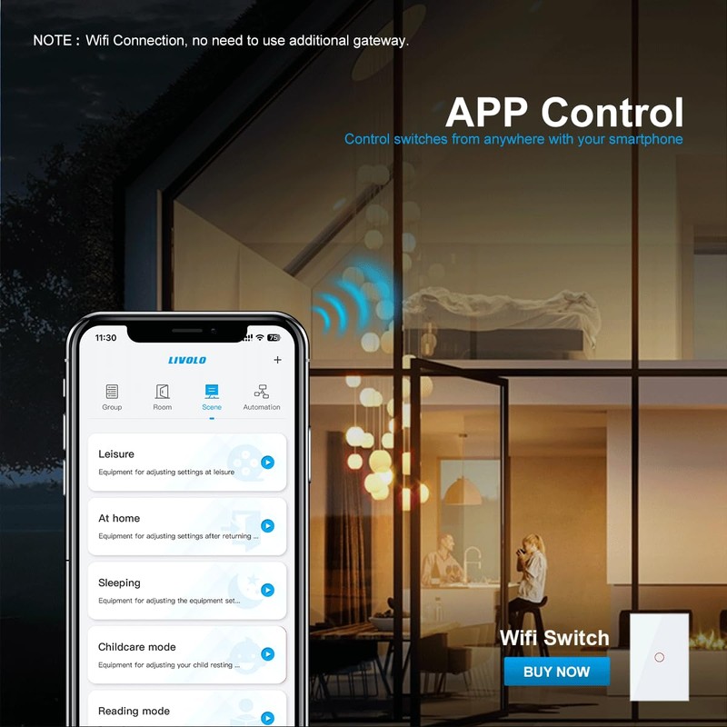 Smart Light Switch, LIVOLO WiFi Touch Wall Switch for Smart