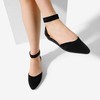 DREAM PAIRS Women's Black Nubuck Low Wedge Ankle Strap Flats