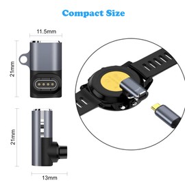 FirSea Typ C Adapter für Garmin Watch Ladekabel, USB Typ C Stecker auf Garmin Watch Ladekabel Kompatibel mit Fenix5/5 Plus/5S/5S Plus Vivoactive 3/3 Music Forerunner 395 und mehr