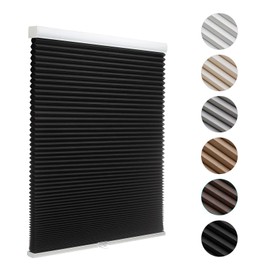 MYshade Custom Cordless Blackout Cellular Shades for Windows, Honeycomb Window Shades with Thermal Insulation, Child & Pet Safe Room Darkening Shade, Easy Install,Custom Size, Black