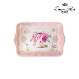 Magic Clean Queen Rose Medium Pink Edge Basket Tray Rounded