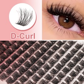 YOONOYA Eyelash Clusters, 140 Pieces, 10-16 mm, D Curl Eyelash Extensions, DIY Individual Eyelash Extensions for Self-Application of Lash Individual Extesnion at Home (QB-10-16 mm-140 Pieces)