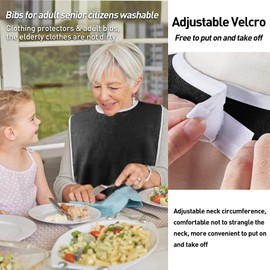 Pozico Adult Bibs for Eating Women/Men/elderly Washable,Waterproof, Clothing Protectors & Adult Bibs with Debris Trap