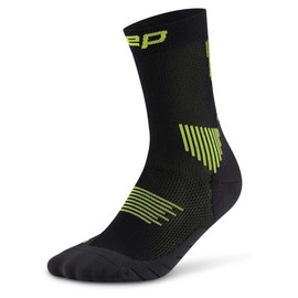 CEP - Short running socks with compression for women, Core 5.0 Mid Cut, optimal blood circulation, faster recovery and blister-free running, Black/Lime