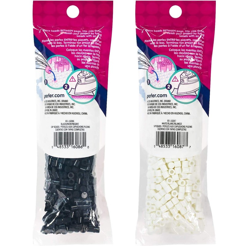 Perler Caps - Solid-Top Fuse Beads - 2 Pack Bundle