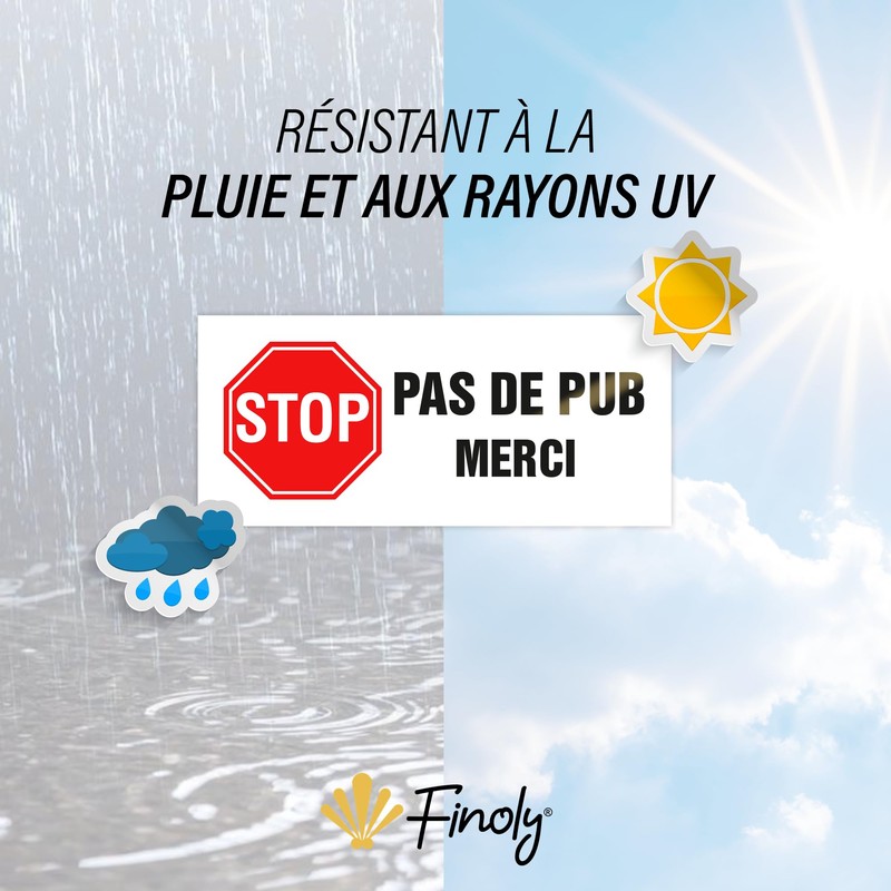 Finoly Stop Pub - Sticker for Letterbox, without Advertising, Letter