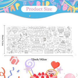 KFJBPB Thanksgiving Giant Coloring Poster, 30 x 72 Inches Paper Coloring Tablecloth for Kids Thanksgiving Decorations Large Coloring Activity Poster for Kids Crafts Home Classroom Fall Party Suppiles