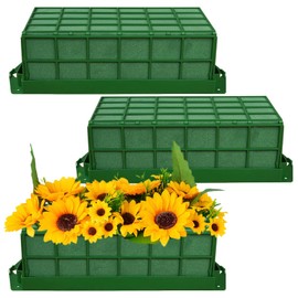 3 Pcs Floral Foam Cage,Rectangle Flower Holder Floral Foam Bricks,Flower Arrangements Supplies with Floral Foam for DIY Fresh or Artificial Flowers,Wedding,Birthday Parties,Holiday Decorations