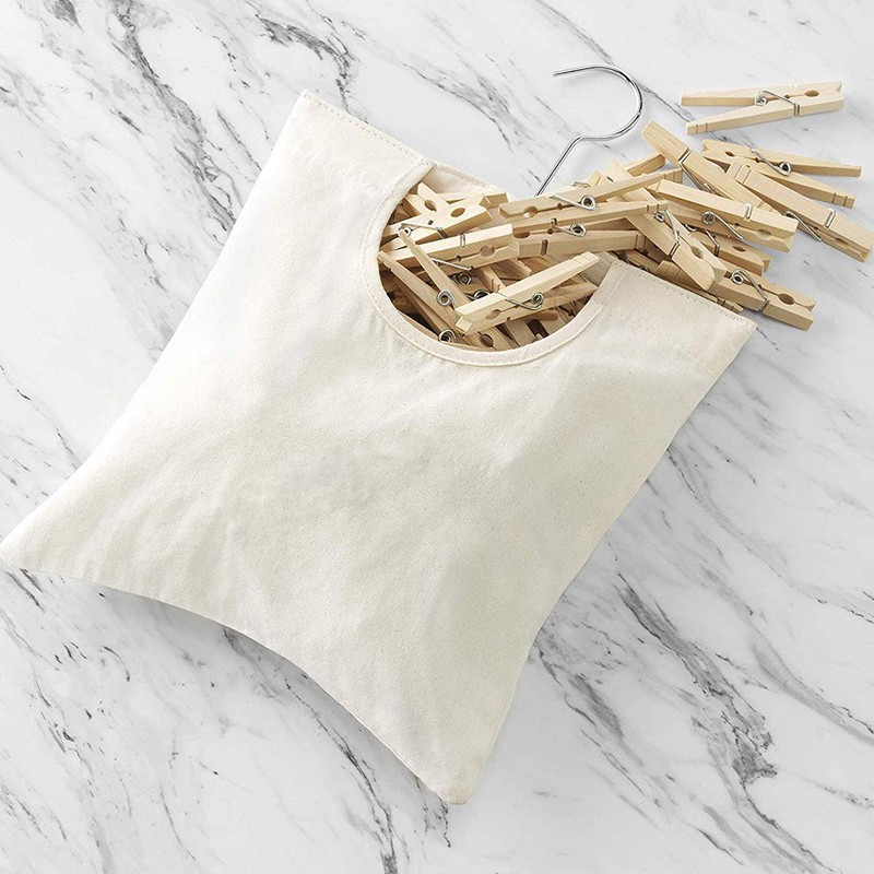 Nicoone Clothes Peg Bag with Hooks, Peg Bag for Washing