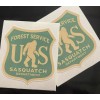 Pair Sasquatch Bigfoot vinyl cut sticker decal 2" X2 .25”