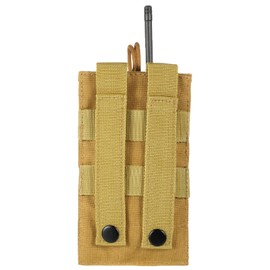 FRTKK Tactical Radio Holder Radio Holster Molle Radio Pouch Universal Radio Case Military Heavy Duty Radio Bag for Police Firefighter Two Ways Walkie Talkies Vest (Tan-large)
