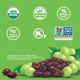 Sun-Maid Organic California Sun-Dried Raisins - 32 oz Resealable Bag - Organic Dried Fruit Snack for Lunches, Snacks, and Natural Sweeteners