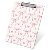 APIILVPQ Pink Clipboard，Bow Clipboards with Low Profile Clip for Office