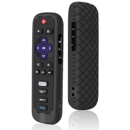 Remote Case for Roku, Battery Cover for TCL Smart TV Steaming Stick, Silicone Protective Controller Remote Cover Universal Sleeve Skin Black
