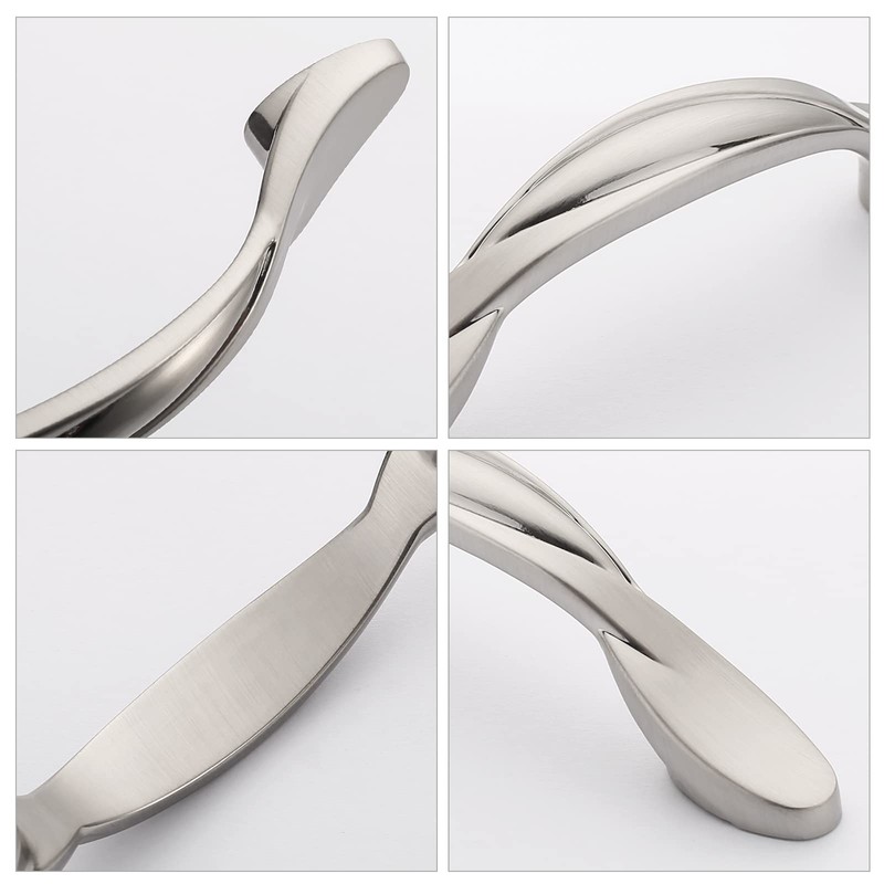 Asidrama 10 Pack 3 Inch(76mm) Brushed Satin Nickel Kitchen Cabinet