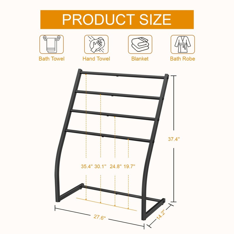 Honiter Towel Racks for Bathroom, Free Standing Towel Rack, Pool