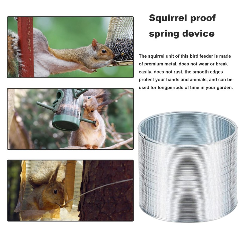 Squirrel Baffle Squirrel-Proof Spring Device Metal Squirrel Baffle for Bird
