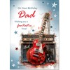 doodlecards Dad Birthday Card Guitar Medium Size with Plain Envelope