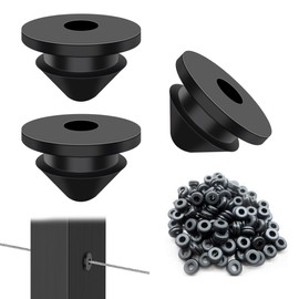 300Pack Cable Railing Rubber Grommets,Black 1/8" Cable Railing Kit Protector Sleeve Grommet for 1/8" 5/32" 3/16" Wire Rope, Cable Railing Kit for Indoor Outdoor Metal Posts
