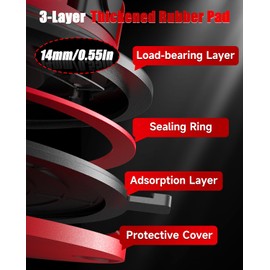 2 Pack 8" Heavy Duty Suction Cups, Suction Cup for Glass Lifting with 970 lbs (440kg) Load Capacity, Ideal Window Suction Cups, Windshield