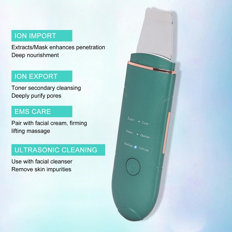 EMS Ultrasonic Skin Scrubber Blackhead Pimple Removal Lifting Ion Pore