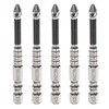 sourcing map 5pcs Phillips Screwdriver Bit PH2 Serrated Tip 1/4"