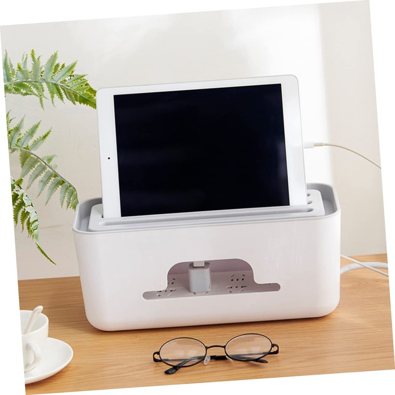 KOMBIUDA Indoor Cable Organizer Box Sturdy Plastic Power Line Manager