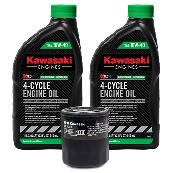 10W-40 Kawasaki Oil Change Kit, (1) 49065-7010 Oil Filter &