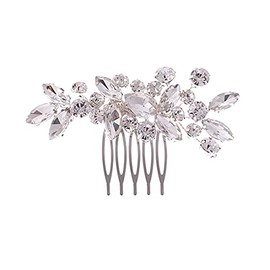Bridal Wedding Hair Comb Crystal Hair Accessories, Bridal Hair Combs Silver Bridal Hairpieces Crystal Headpiece Wedding Hair Accessories for Women and Girls (Silver)