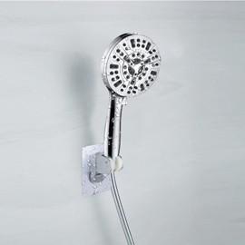 Generic Adjustable Handheld Shower Holder Wall Mount Shower Bracket，Strong Adhesive and Waterproof Shower Head Holder, Silver, csr888