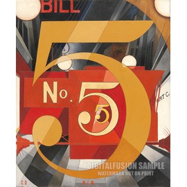 Digital Fusion Prints I Saw The Figure 5 in Gold (1928) - Charles Demuth Print 24"x28" (Unframed) Printed with 200 Year Archival Inks