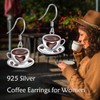 YFN Coffee Earrings Sterling Silver Coffee Dangle Earrings Tiny Coffee