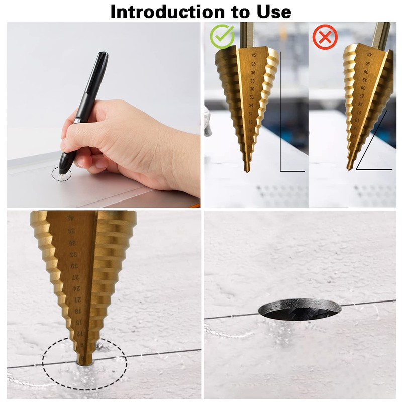 GothicBride Step Drill Bit 4-42 mm HSS Taper Drill 14
