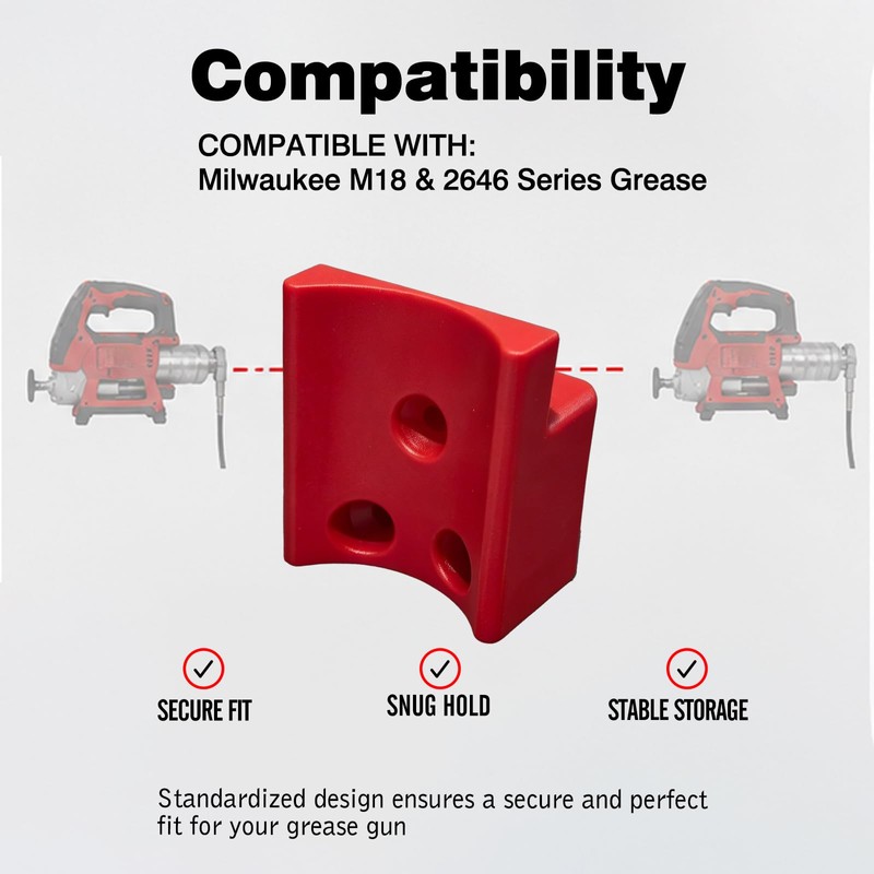 Grease Gun Holder Wall Mount Fits Milwaukee M12 M18 2646